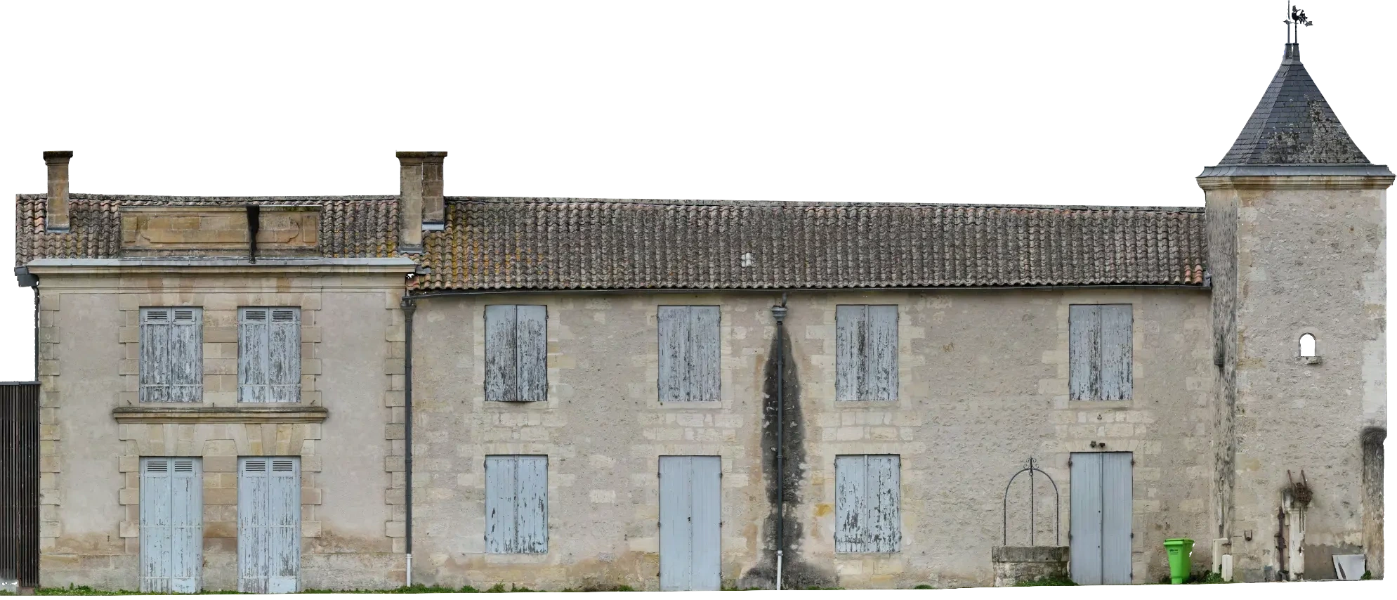 Orthophoto de façade d’un bâtiment patrimonial relevée par drone